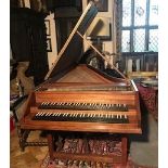 Dolmetsch (c1974) A concert harpsichord, double manual, eight pedal, in a walnut case.