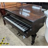 Broadwood (c1904) A 5ft 6in grand piano in a rosewood case with a lyre shaped music stand.