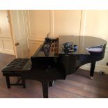 Yamaha (c2014) A 4ft 11in Model GB1 Silent Series grand piano in a bright ebonised case on square