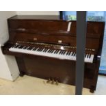 Weber A recent Model 112 upright piano in a modern style bright walnut case.