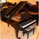 Bechstein (c2002) A 5ft 10in Model M grand piano in a bright ebonised case on square tapered legs;