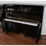 Kawai (c1967) A 124cm Model KS-1 upright piano in a bright ebonised case.