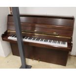 Woodchester A recent 112cm upright piano in a modern style satin mahogany case.