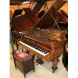 Bechstein (c1894) A 6ft 7in Model B grand piano in a walnut case on turned octagonal legs;