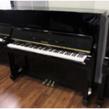 Diapason by Kawai A 125cm Model NO125 upright piano in a bright ebonised case.