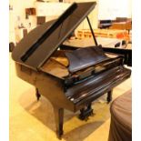 Steinway (c1970) A 5ft 1in Model S grand piano in a bright ebonised case on square tapered legs;