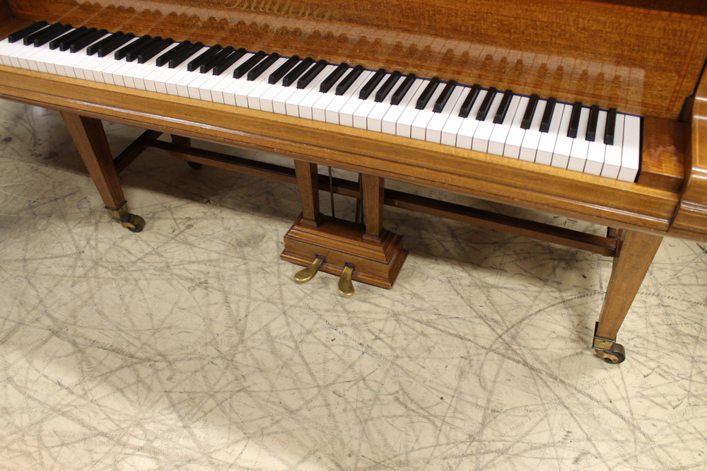 Blüthner (c1906) A 6ft 3in grand piano in a satin and boxwood strung case on dual square tapered - Image 4 of 6