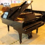 Steinway (c1966) A 6ft 2in Model A grand piano in a bright ebonised case on square tapered legs.