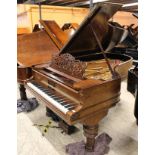 Steinway (c1881) A 6ft 11in 85-note Model B grand piano in a rosewood case on turned ‘elephant’