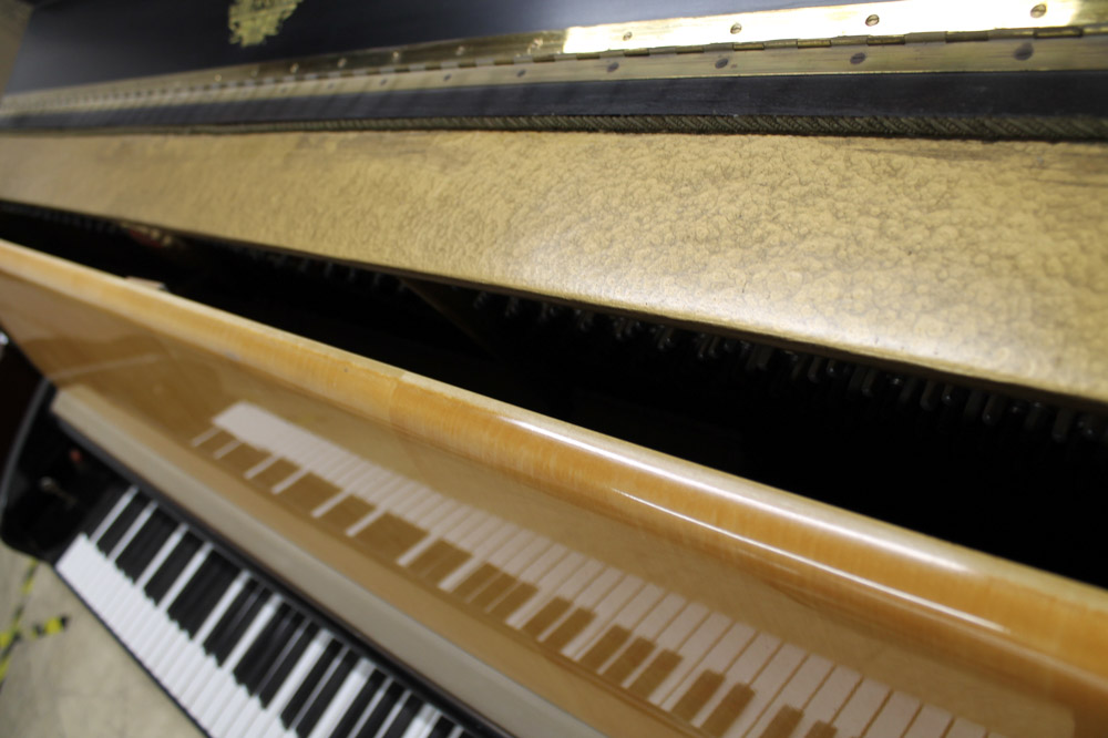 Schimmel (c1957) An upright piano in a modern style maple and ebonised trimmed case. - Image 2 of 6