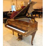 Broadwood (c1900) A 5ft 6in grand piano in a carved quarter veneered rosewood case on cabriole