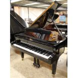 Seiler (c2003) A 6ft grand piano in a bright ebonised case on square tapered legs.