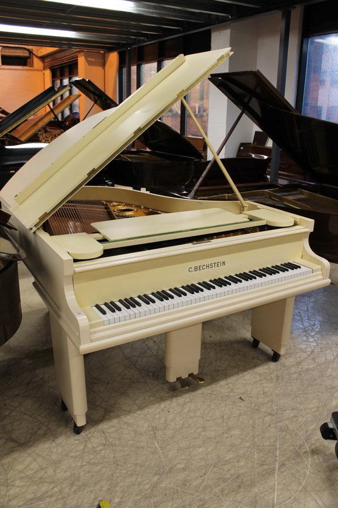 Bechstein (c1924) A 6ft Model A1 grand piano in a cream Art Deco case on slab legs.