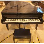 Schimmel (c1961) A 6ft 3in Model 190 grand piano in a bright ebonised case on square tapered legs;