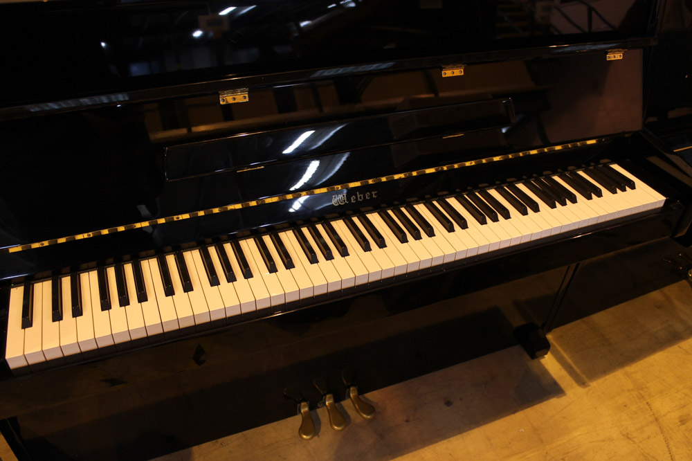 Weber (c2006) A 110cm upright piano in a bright ebonised case; together with a matching stool. - Image 3 of 5