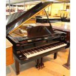 Yamaha (c1984) A 7ft 6in Model C7 grand piano in a bright ebonised case on square tapered legs.