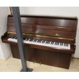 Woodchester A recent 112cm upright piano in a modern style satin mahogany case.