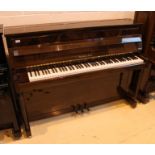 Marshall & Rose (c1990's) A Regency model upright piano with a flame mahogany front panel and