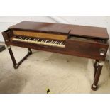 Erard A square piano in a flame mahogany case on plain turned supports with applied garlands.