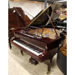 Blüthner (c1920) A 6ft 3in grand piano in a re-polyestered mahogany case on square tapered legs.