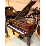 Steinway (c1910) A 5ft 10in Model O grand piano in a bright ebonised case on square tapered legs;