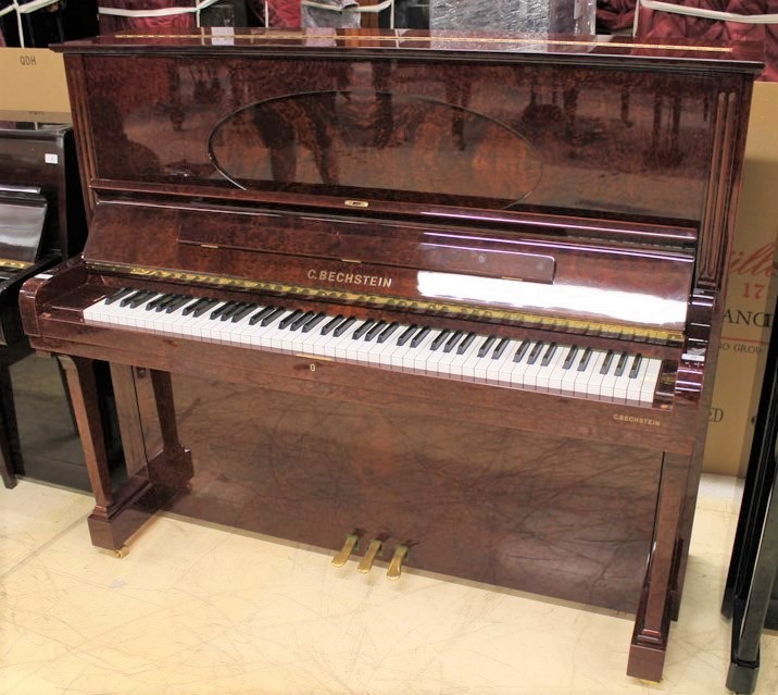 Bechstein (c2001) A Model Concert 8 upright piano in a vavana burl wood case