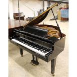 Yamaha (c1990) A 4ft 11in Model GA1 grand piano in a bright ebonised case on square tapered legs.