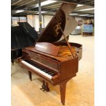 August Förster (c1986) A 5ft 7in grand piano in a bright mahogany case on square tapered legs;