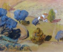 Eric Hains (1913-2005)+ 'Tomb in the Garden of the Mosque in Rhodes' Pastel Signed lower left 27cm