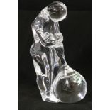 A Swedish Orrefors glass figure of a glass blower, with original factory paper label, 11.