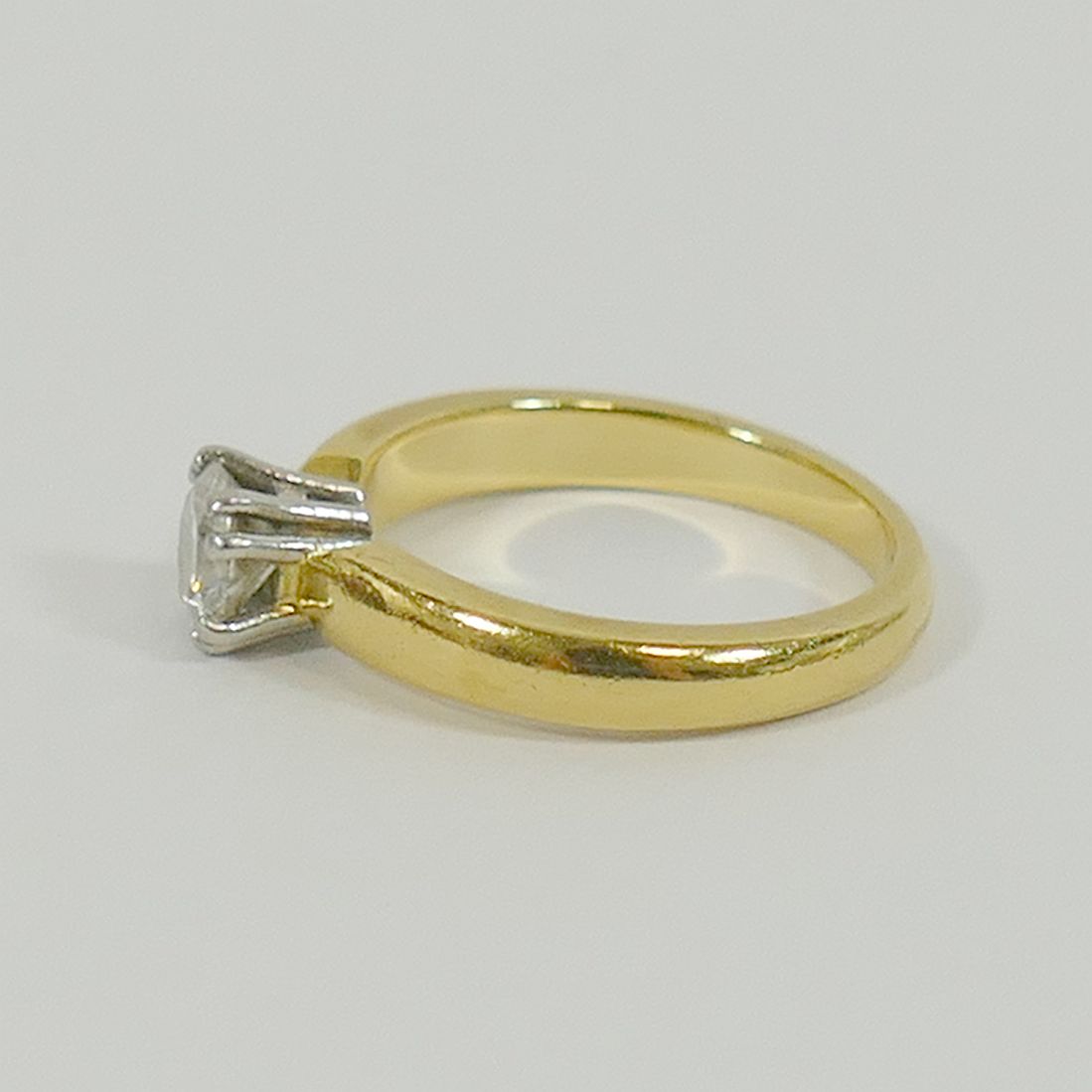 An 18 carat gold and platinum diamond single stone ring, - Image 3 of 3