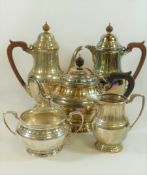 A George V silver five piece tea and coffee set, London 1926-1930,