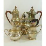 A George V silver five piece tea and coffee set, London 1926-1930,