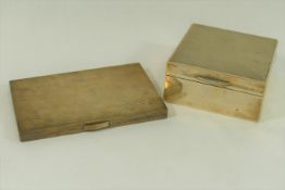 A George V rectangular silver cigarette case with engine turned decoration, Birmingham 1932,