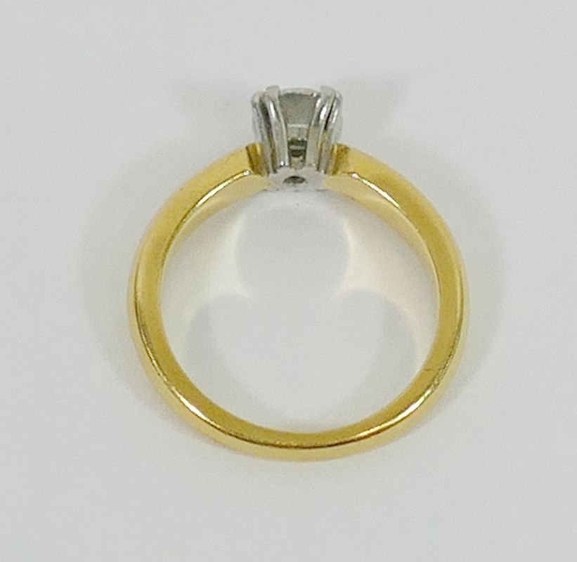 An 18 carat gold and platinum diamond single stone ring, - Image 2 of 3