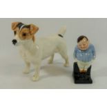 A Beswick Jack Russell Terrier, 16cm long, and a Royal Doulton figure 'Fat Boy',