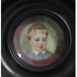 A 19th century French miniature enamelled portrait of Louis Philippe Marie Léopold d'Orléans,