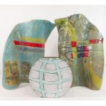 Lisa Green (20th/21st Century British)+ A pottery moon flask entitled 'Plot Pot', 20cm high,