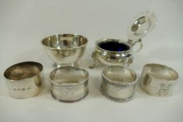 A small circular silver sugar bowl, with reeded rim and stepped foot, London 1938,