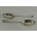 Pair of George III Scottish Hanoverian pattern silver spoons, by Edward Lothian,