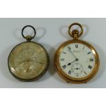 A silver cased William IV pocket watch, Birmingham 1830,
