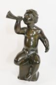 Just Anderson (1884-1943), a bronze of a boy with a horn, marked to the base and numbered D2170,