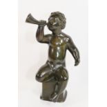 Just Anderson (1884-1943), a bronze of a boy with a horn, marked to the base and numbered D2170,