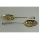 A pair of matched George III silver table spoons, London 1797,