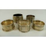 Four silver napkin rings, combined weight 2.39ozt, 74.