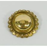 A Victorian circular gold brooch, with keepsake panel to the reverse, 2.