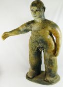 Tim Riddihough (20th/21st Century British)+ Pottery figure entitled 'Man', 71cm high,