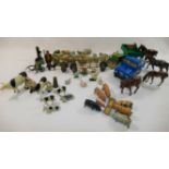 A quantity of 1950's and later Britains and other cast lead and enamelled farm yard animals and