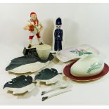 A quantity of Carlton Ware comprised of a 'Pick Flowers Brewmaster' figure, a policeman money box,