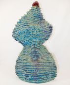 Elly Flaherty (20th/21st Century British)+ A large abstract coiled and pinched pottery vase